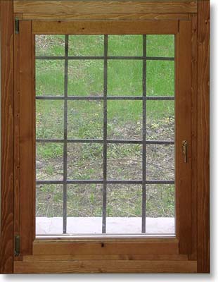 Finestra ad una anta in abete rustico