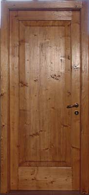 Porta con specchio bugnatto in abete rustico